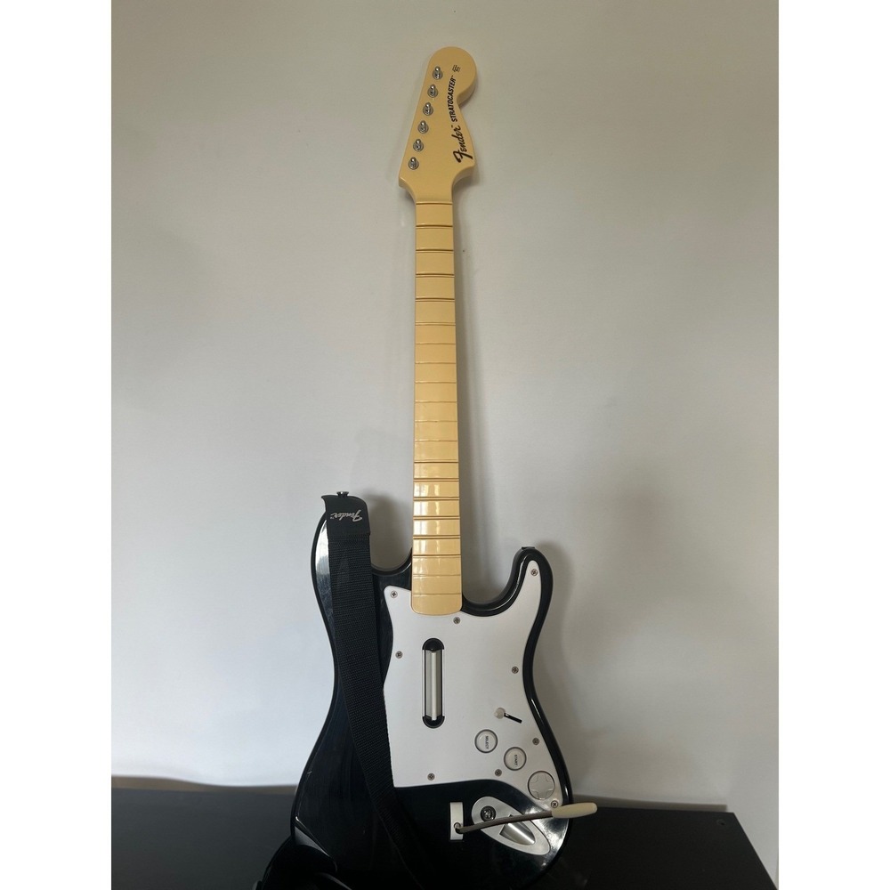 Rock Band Fender Stratocaster Guitar Controller Black Wii Parts Only